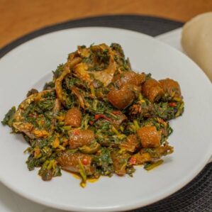 Swallows & Efo Riro Soup with Assorted Meat